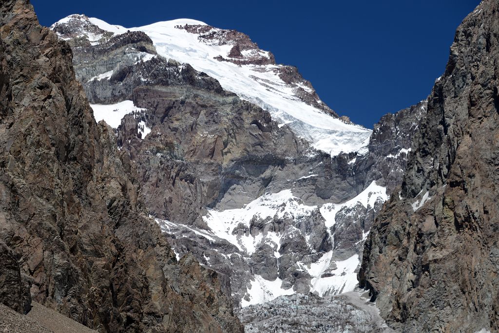 11 Aconcagua East Face And Polish Glacier From Crossing The Glacier Between The Narrow Gully And The Hill To Camp 1 From Plaza Argentina Base Camp